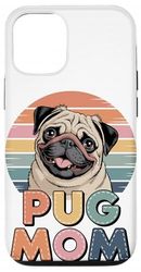 Retro Pug Mom Chinese Pugs Case for iPhone 12/12 Pro
