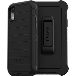 OtterBox Defender skal för iPhone XR, extra stöttåligt, fallsäkert, skyddande skal, testad till militärstandard x4, Svart, Utan Förpackning