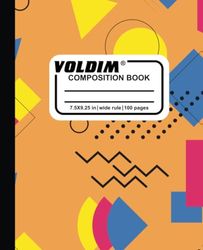 Voldim's wide range of composition notebooks. Wide lined paper, multicolor, 9-3/4 x 7-1/2 Inches, 50 sheets,