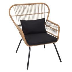 HOME DECO FACTORY, Fauteuil Assise Exterieur Jardin Relaxation, Fauteuil Helisinki d'extérieur, 82X70X97cm, Hauteur d'assise : 43. 5cm, Facile à Entretenir