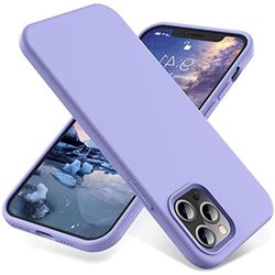 Blyge Beschermhoes voor iPhone 12 Pro Max, slanke beschermhoes van vloeibare siliconen, compatibel met iPhone 12 Pro Max 6,7 inch, schokbestendig, krasbestendig, lichtpaars