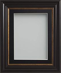 Frame Company Emson Black Picture Photo Frame with Black Mount - 16x12 for pic size 12x10 *Choice of Sizes* Fitted with Real Glass
