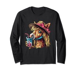 Carino e divertente cavallo Derby Party Horse Lover Maglia a Manica