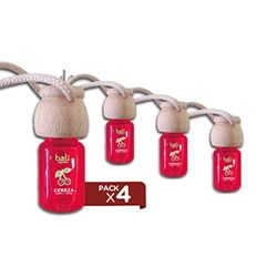 Bali Fragrances Lot de 4 Désodorisants Voiture CERISE 6 ml 0% alcool, absorbe les mauvaises odeurs de votre véhicule