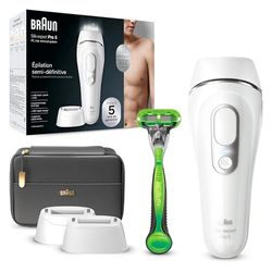 Braun IPL Silk Expert Pro 5 Ontharingsapparaat Voor Mannen, Nieuwste Generatie IPL Laserontharing, Alternatief Voor Laserontharing, Gillette Scheermes, Cadeau Voor Mannen, PL5145, Wit/Zilver