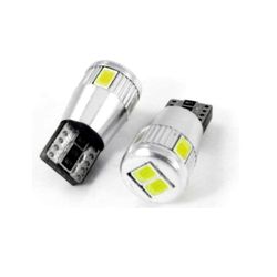 Akhan T10C6W Lampadine CAN BUS, luce bianca, W5 W T10 12 V 5 W con 6 LED SMD (Nessun errore)
