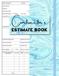 Estimate Book Contractor: Contractor Log Book To record Client Details, Job Quotes, Estimates, Complete with Dot Grid Diagram Sheets For Taking Measurements | Contractor Notebook Organizer