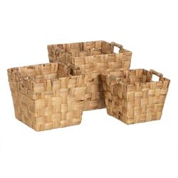 BigBuy Home Mandenset beige natuurlijke vezels 40 x 40 x 35 cm (3 stuks)