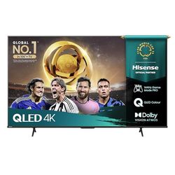 Hisense TV 55" QLED 4K 144Hz 2025 55E7Q PRO, Smart TV VIDAA U8, Dolby Vision IQ, HDR 10+ Adaptive, 144hz Game Mode PRO, Dolby Atmos, Alexa Built-in, VIDAA Voice, Tuner DVB-T2/S2 HEVC 10, lativù 4K