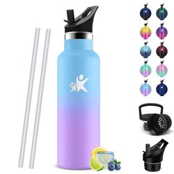 HoneyHolly Children's Thermal Bottle, 500 ml, BPA Free, Thermal Bottle, 18/8 Stainless Steel, Water Bottles, Double-Walled Vacuum Bottles, Thermal Bottles with Straw, Thermos for School, Sports