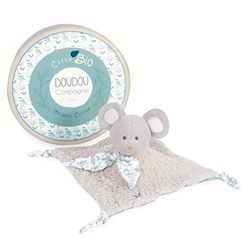 Doudou et Compagnie DC3968 - Manta de Seguridad con ratón y Bio, Color Gris, 25 cm
