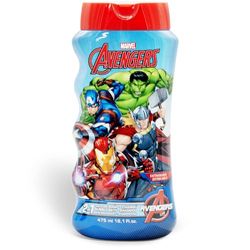 Avengers Kids 2-in-1 Bubble Bath & Shampoo - Gentle, Paraben-Free Bath & Hair Wash with Vitamin E & A, pH Balanced for Sensitive Skin - Lightly Scented, Safe for Children Aged 3+, 475ml