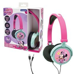 Lexibook Disney Junior Minnie Mouse Stereo Headphone, kids safe, foldable and adjustable, pink/blue, HP010MN.