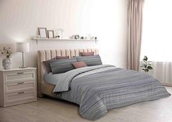 Italian Bed Linen House de Couette Athena, Coton, Medina Grigio, 1 Place