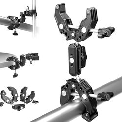 NEEWER Dubbele Super Clamp Camera Mount met Magic Arm, Koude Schoenen voor Bureau Studio Licht Standhouder Fotografie Reflector, Vlag, Cross Bars, Motorfiets, Paraplu, Pole Stick Shoot Accessoires