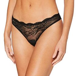 Emporio Armani Underwear Brazilian Brief Virtual Lace, Biancheria Intima Donna, Nero, S