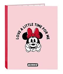 MINNIE MOUSE Me Time Classeur à 4 anneaux pour enfants de différents âges, confortable et polyvalent, qualité et résistance, 26,5 x 33 cm, Rose clair, rose clair, Estándar, décontracté