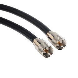 AMPHENOL CO-213UHFMX20-100 Black RG213 UHF PL-259 Coaxial Cable, 50 Ohm, Male to Male, 100'