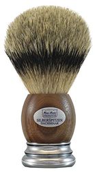 Hans Baier Exclusive Brocha de Afeitar (pelo de tejón punta de plata real – Mango madera de nogal americano. Tamaño 3, 123 g