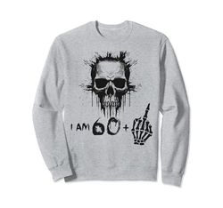 I Am 60 Plus 1 Middle Finger 61st Birthday w. Viking Skull Sudadera