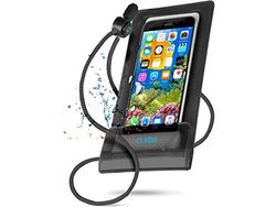 SBS Custodia Impermeabile per Smartphone iPhone, Samsung, Oppo, Xiaomi, Huawei fino a 6,5”, Finestra Touch Trasparente, Laccio da Collo, IPX6, Nero