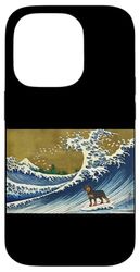Funny Retro Vintage Surfing A Great Wave Rottweiler Lover Custodia per iPhone 14 Pro