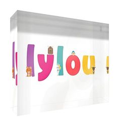 Little helper herinnering deco acryl transparant gepolijst als diamantstijl illustratief bont met de naam meisjesnaam Lylou 7,4 x 10,5 x 2 cm klein