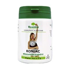 Konjac | Glucomannane 4700 mg par Jour | Aide Minceur |Effet Satiété | 60 gélules | Fabriqué en France