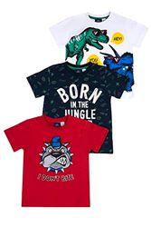 Chicco Set T-shirt Con Maniche Corte in cotone, Magliette Bambini e ragazzi, Blu, 2 anni (pacco da 3)