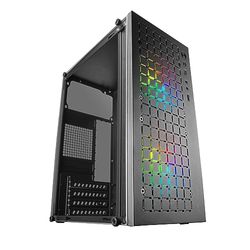 Mars Gaming MC-CORE, Case PC Ultracompacte Micro-ATX, Metal-Mesh Voorontwerp, 2x 120mm FRGB Fans, Full Side Window Gaming Case, Mini-ITX PC Case, USB 3.0, Zwart