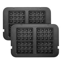 Ultratec Waffle Plate Set, Aluminium, Black, for 2-in-1 Contact Grill & Table Grill, Belgian Waffles, Non-Stick, Dishwasher-Safe