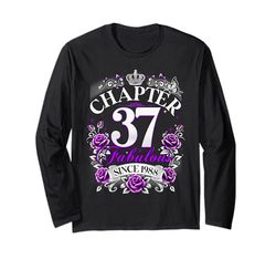Womens Chapter 37 Fabulous Since 1988 37th Birthday Design Maglia a Manica