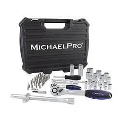 MichaelPro Dr. 72T MP005010 - Juego de llaves de vaso de 1/4" y 1/2" (70 piezas)