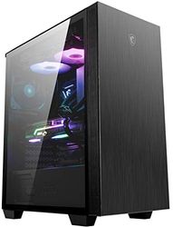 MSI MPG SEKIRA 100P Mid-Tower - Caja de PC Gaming (4 x 120 mm Ventiladores incluidos, ATX, M-ATX, Mini-ITX, USB 3.2 Gen2 Type-C, Ventana Cristal Templado, Filtro Polvo magnético)