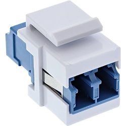 InLine 89988A LWL Keystone Snap-in koppeling wit, duplex LC/LC, singlemode, blauw, keramische huls