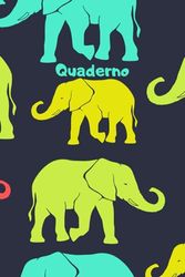 Quaderno Elefante: Quaderno degli Elefante a righe larghe, quaderno di carta a righe per scuola, studenti, bambini, ragazzi, ragazze | Diario con ... degli Elefanti | 6 x 9 Pollici, 120 pagine