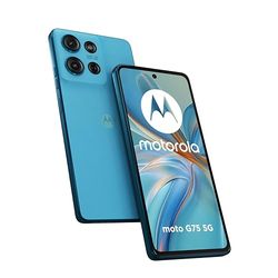 moto g75 5G 256GB, Handy Aqua Blue, Kunstleder, Android 14, 8 GB LPDDR4X