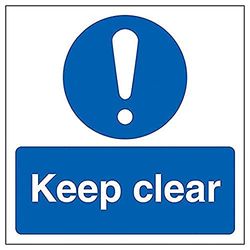 V Safety Keep Clear - 150mm x 150mm - Self Adhesive Vinyl