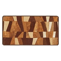 Baroni Home Tapis de Cuisine Antidérapant, Coureur avec Fond Coutchouc et Lavable, Tapis de Couloir Coloré, Tapis Devant Evier Résistant et Polyvalent, 50x100 cm, Marron Géométrique