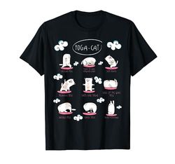 Yogatto Donna Divertente Yoga Cat Gatto Meditazione Mandala Maglietta