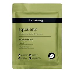 MASKOLOGY SQUALANE Professional Sheet Mask Pack of 1 | Hydrating Face Masks Skincare | Anti Aging Skin Care | Olive & Passionfruit | 100% Plant Based
