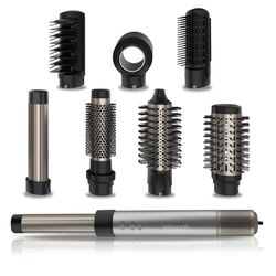 Cecotec Brosse à Air Sèche-Cheveux Modelante Lisseur Multifonction 8 en 1 Bamba AirGlam Y. 1400 W, Technologie Coanda, 3 Vitesses, 3 Températures, Contrôle Intelligent de la Chaleur, 110000 tr/min