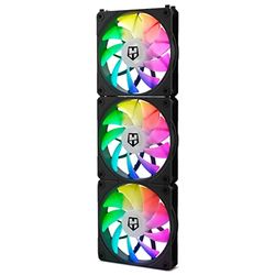 NOX XTREME PRODUCTS Hummer EASY LINK - Lot de 3 ventilateurs 120mm, LED ARGB, PMW ultra-silencieux, sans fil, 4 patins en caoutchouc anti-vibration, vitesse jusqu'à 1500RPM, noir