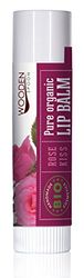 Wooden Spoon Balsamo Labbra Biologico Rose Kiss – 100% Naturale con Olio di Rosa, Burro di Karité e Cocco, Anti-Età, Idratante, Certificato Bio, Sicuro per Tutta la Famiglia – 4,3 g