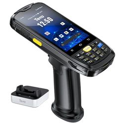 Tera Android 10 Escáner de Códigos de Barras PDA con Base de Carga, Teclado con Agarre de Pistola Zebra SE4710&4G WiFi GPS BT IP65 Batería de 4200mAh Escáner de Códigos 1D y 2D PDA Portátil P160
