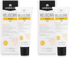 Cantabria Labs Heliocare 360º MD AK Fluid - Crema Solar SPF100+, Tratamiento Protector Adyuvante de las Queratosis Actínicas (AK) con Complejo Reparador, Fluida, 50ml (Paquete de 2)