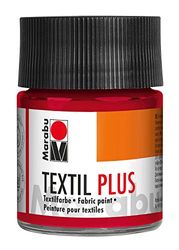 Marabu 17150005032 – textil plus karminröd 50 ml, heltäckande tygfärg för mörka ämnen, lämplig för tygmålning och tygtryck, tvättbar i upp till 40 °C efter fixering