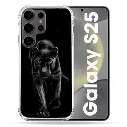 Cokitec Cover rinforzata per Samsung Galaxy S25 Animale Pantera Nero