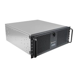 UNYKAch Caja Rack UK4339 Formato 4U 19" ATX, Compatible con Refrigeraciones Líquidas de 360 mm (Soporte Incluido), Cierre con Llave, 1 USB 3.0 y 1 USB Tipo C y 2 Ventiladores de 80 mm