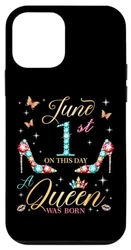 Carcasa para iPhone 12 mini El 1 de junio Nació una reina el 1 de junio Cumpleaños Mujeres Niñas